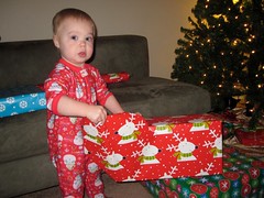 Christmas morning 2010 - we won't have this many gifts this year!