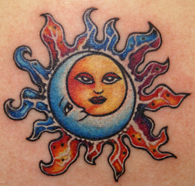 Sun Moon tattoo Tattoo by Tim Baxley Southside Tattoo Piercing