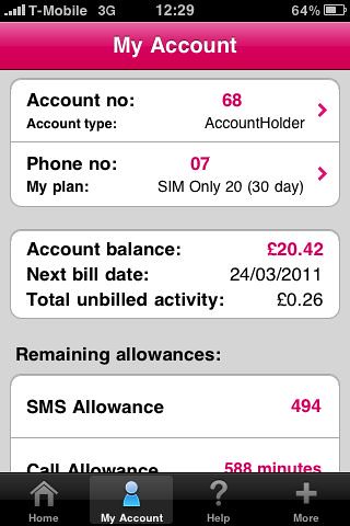 My T-Mobile iPhone app