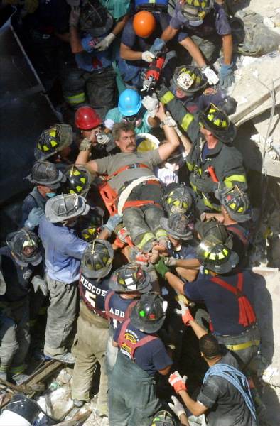 Firefighter found in the rubble of the World Trade Center