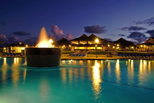 Verandah resort and spa -antigua_pool-at-night