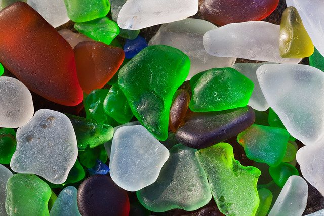 Glass Ground by Surf at Fort Bragg's Glass Beach