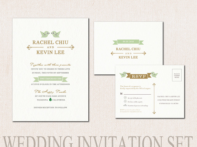 Love Bird Wedding invitation by TheSillyLab