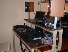DJ booth with Behringer DDM4000