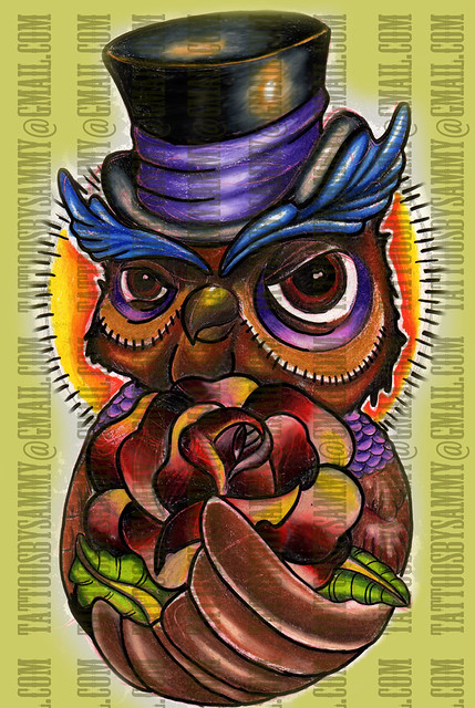 Custom Owl Tattoo Design This is a custom owl I sketched up 