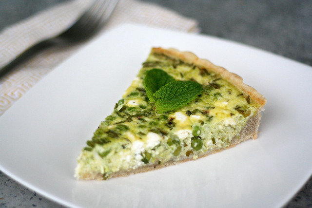 Gluten-Free Pea and Goat Cheese Tart with Fresh Herbs