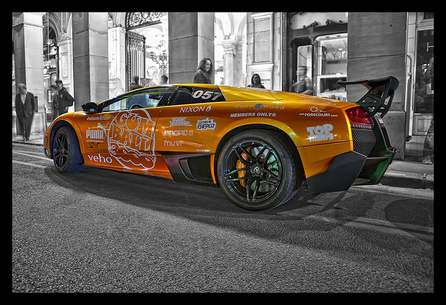 HDR orange Lamborghini Murcielago LP6704 SV SuperVeloce Gumball 3000
