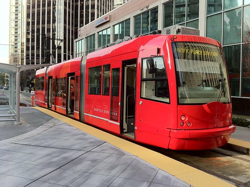 Seattle streetcar at Pacific Place Station