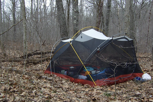 Our Mutha Hubba tent set up with out the flysheet