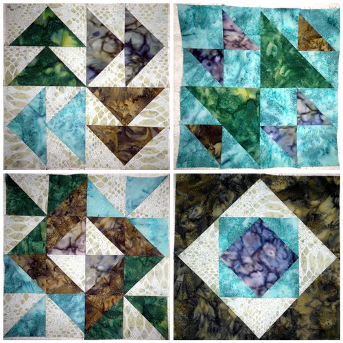Blocks 1 -4:  Fabric Fascination Quilt Along