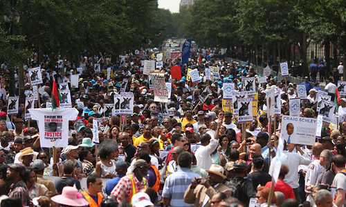 Thousands marched down Fifth Avenue in New York City to protest police brutality. Stop and Frisk targeting African Americans has enraged millions through the city. by Pan-African News Wire File Photos