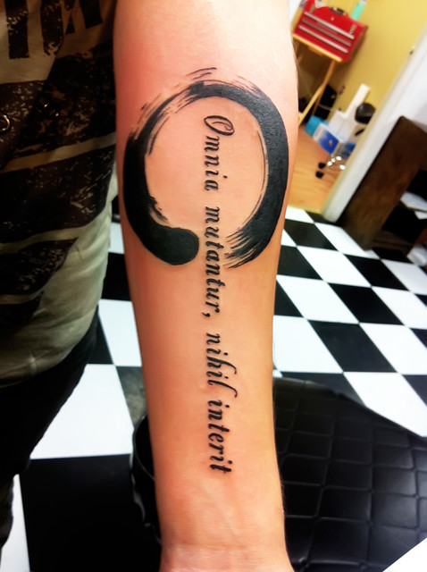 Enso Latin Quote My 8th tattoo Everything changes nothing perishes