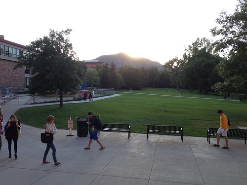CU campus, with Rockies in the background