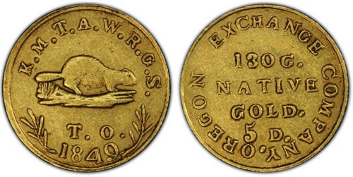 Oregon beaver Gold coin