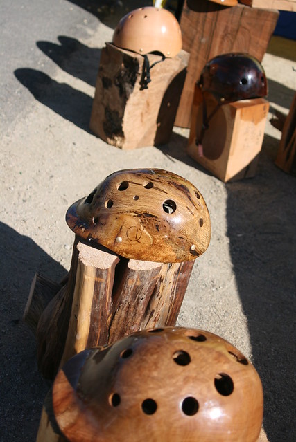 custom made wooden bike helmets