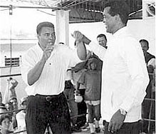 Former heavyweight champion Muhammad Ali and Cuban Olympics boxing great Teofilo Stevenson. Ali sent messages of condolences upon hearing of Stevenson's death. by Pan-African News Wire File Photos