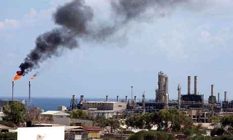 Zawiya Oil refinery in occupied Libya. Since the counter-revolution against Gaddafi and the Jamahiriya the country's oil production has declined by two-thirds. by Pan-African News Wire File Photos