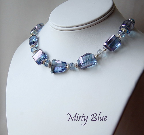 Misty Blue Necklace by gemwaithnia