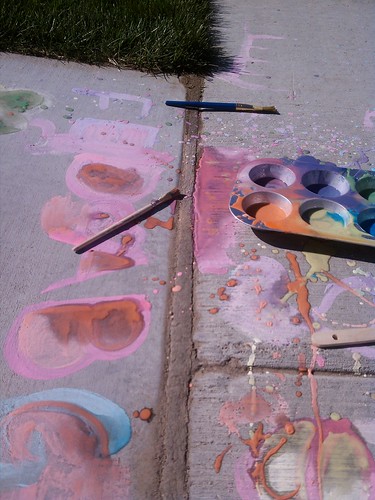 Homemade sidewalk paint
