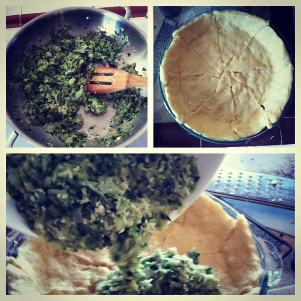 Italian zucchini pie in the works. Zucchini, onion, basil and parsley from the #garden.