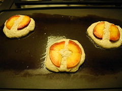 Peach sour cream pancakes