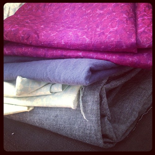 9am. Fabrics for some summer clothes. Top one is Liberty, but I'm a bit scared of it! #adayinthelifephotochallenge