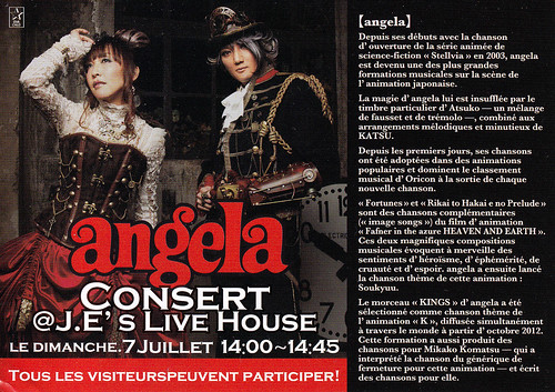 angela live at Japan Expo flyer
