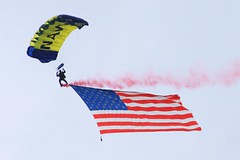 2012 Smyrna Air Show: Navy Leapfrogs with U.S. Flag