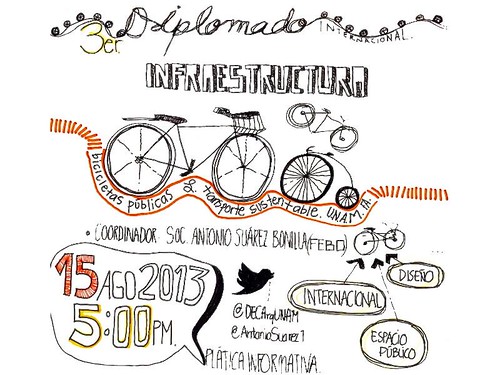 Diplomado Ciclista UNAM 2013  imagen por @pams_ka Plática informativa Jueves 15 de Agosto 2013 17:00 hrs  Tel. 56 22 07 11 by Mexico Bike Tour