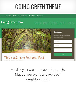 Genesis child theme Going Green