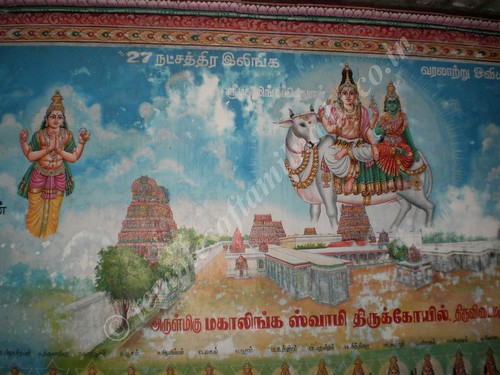 Image depicting history of the Temple. Mahalingaswamy temple, Thiruvidaimarudhur.