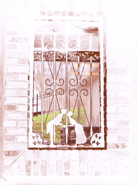 Wrought Iron Art - Just a little kiss in the window