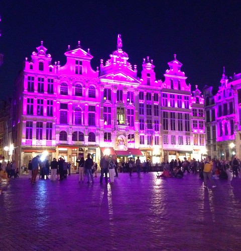 Grand Place Bruxelles. Light effects