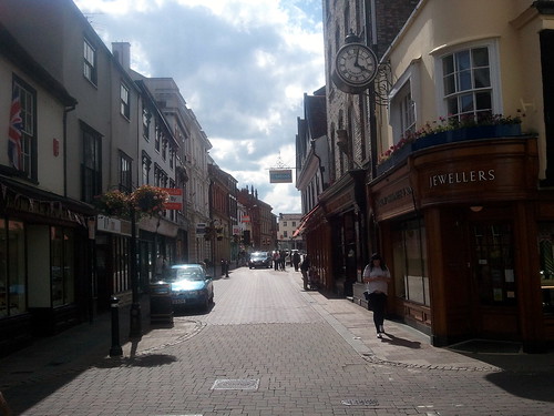 Beautiful cobblestone street in Bury St Edmunds