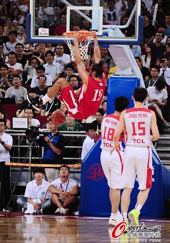 July 1st, 2013 - Joakim Noah throws down a dunk during the Yao Foundation charity game in Beijing