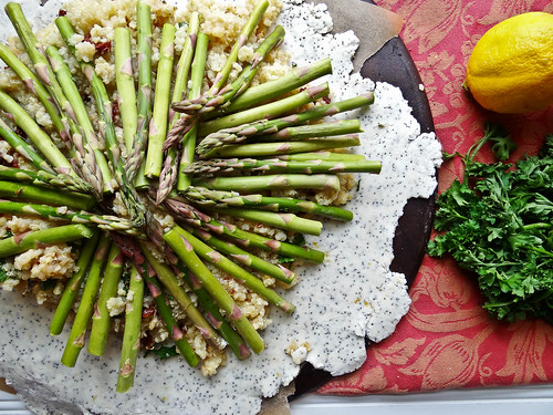 rustic asparagus quinoa tart