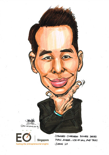 Simon Lo caricature for EO SIngapore