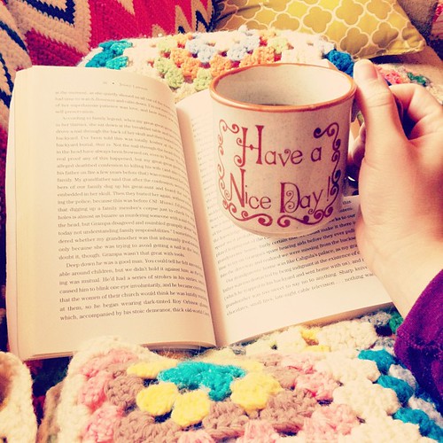 Early morning fog + cozy blankets + delicious coffee + a good book. A girl could get used to this.