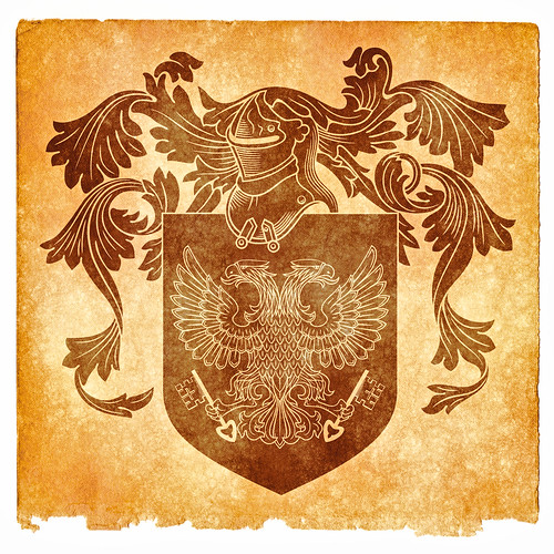 Double-Headed Eagle Grunge Emblem - Sepia
