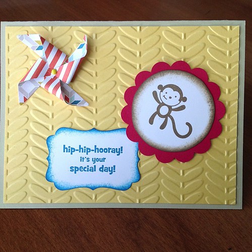 Curious George theme birthday card #stampinup