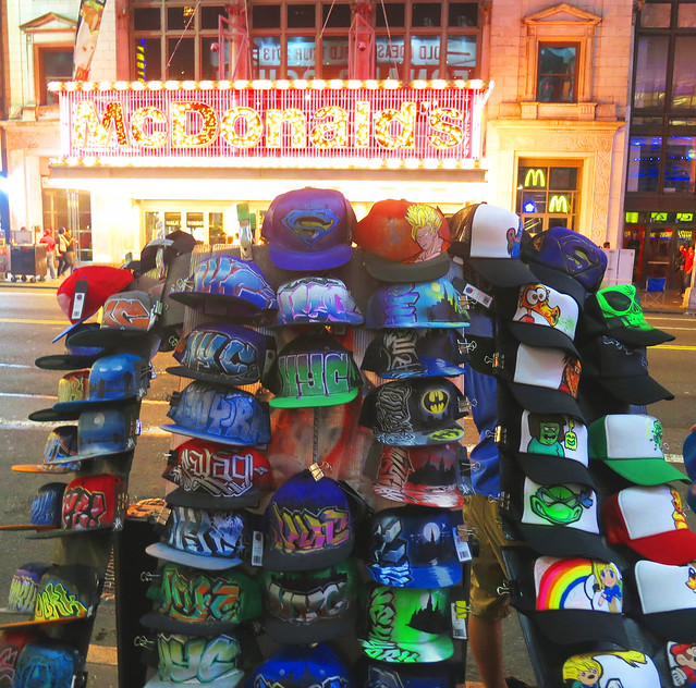 Graffiti Trucker Hat Being Personalized in New York City's Times Square