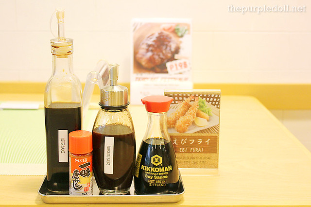Condiments at Arafu Cafe