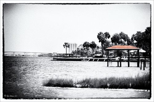 B&W image of the ICW at Ormond Beach using Nik's Silver Efex Pro plug-in