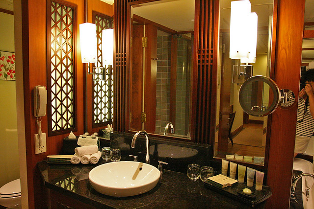 The shared bathroom at the Premier Suite