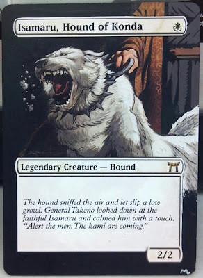 Isamaru Hound of Konda Magic the Gathering altered art legendary hound