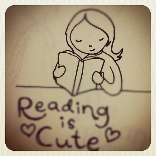 Reading is cute drawing.