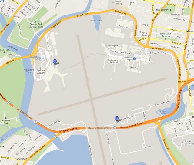 Sydney Airport Spotting Map