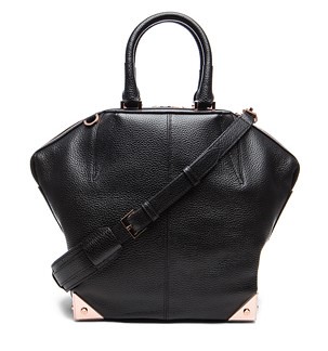 Small Emile Tote with Rose Gold in Black
