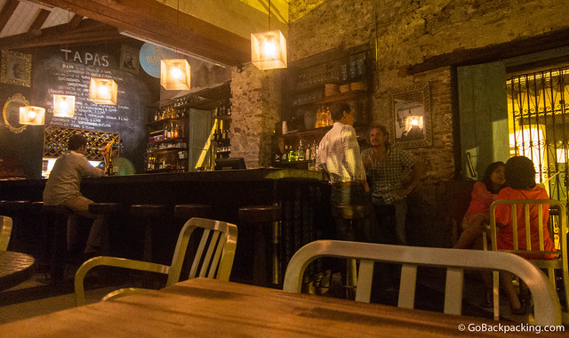 Inside Demente Tapas bar in the Getsemani neighborhood
