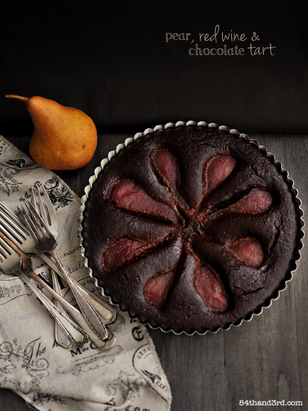 Spiced Red Wine, Chocolate & Pear Cake